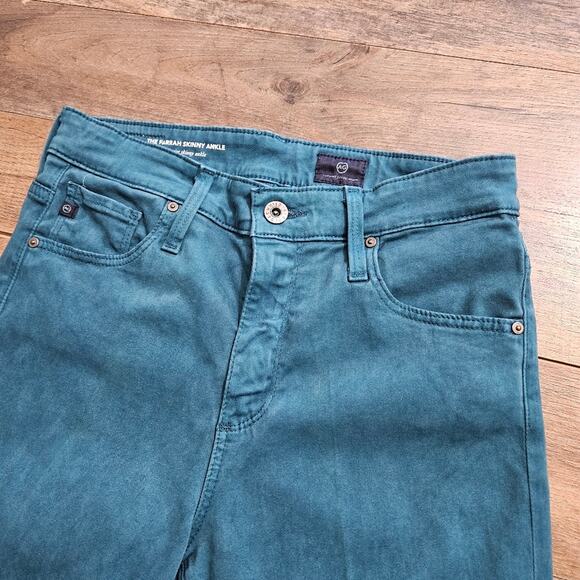 AG Adriano Goldschmied The Farrah Skinny Ankle High Rise Jeans Teal 27R Casual - Picture 3 of 16